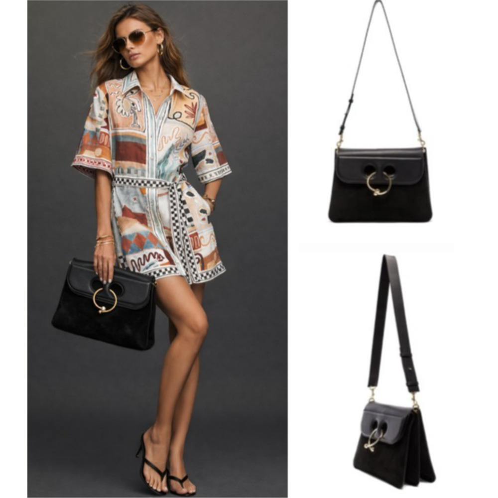 JW ANDERSON crossbody PIERCE shoulder clutch goop black leather large bag $2,130
